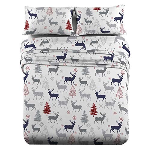 Royal Hotel 100% Cotton Flannel Sheets, Full Set, 4-Piece, - Product Imagery