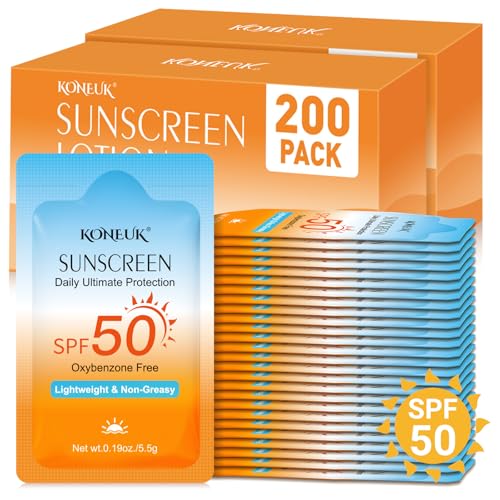 200 Pack Bulk Mini Sunscreen for Face Body Lightweight Non - KONEUK Official Imagery - 1