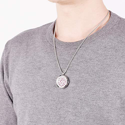 Norse Vikings Amulet Essential Oil Diffuser Necklace - Stainless - Product Imagery