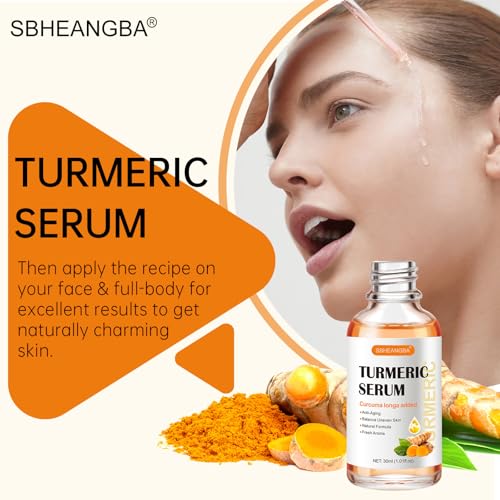 Turmeric Serum for Dark Spots，2 PCS Face Serum Turmeric Dark - Product Imagery