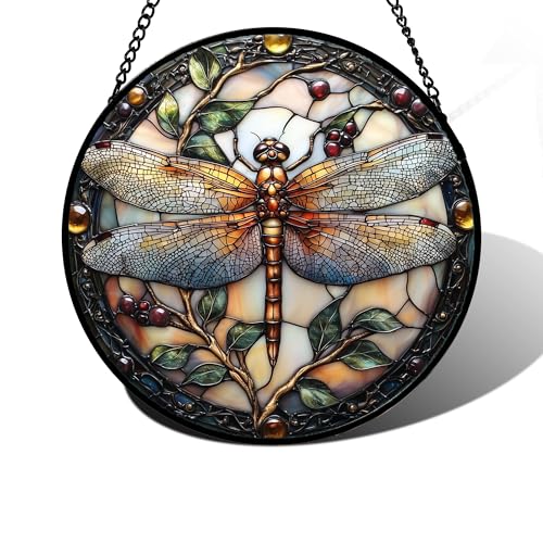 Dragonfly Stained Glass Window Hanging Suncatcher Gifts for - Product Imagery