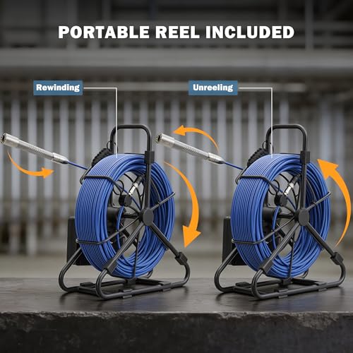 4.3" Sewer Camera, Sewer Inspection Camera with 100 ft. Cable & - Product Imagery