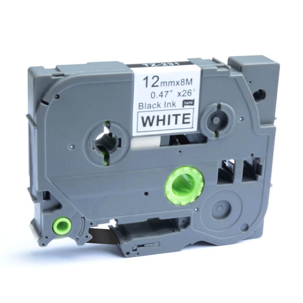 DUHWQ 12mm Label Tape 6-Pack Compatible with Label Maker PT-D210 H110 D600 Works with TZe-131 TZe-231 431 531 631 731 Tapes