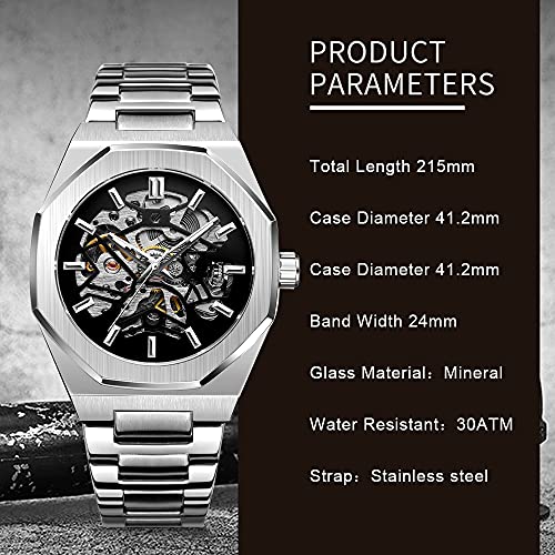 Tiong Men's Mechanical Watches,Luxury Skeleton Automatic Watch - Product Imagery