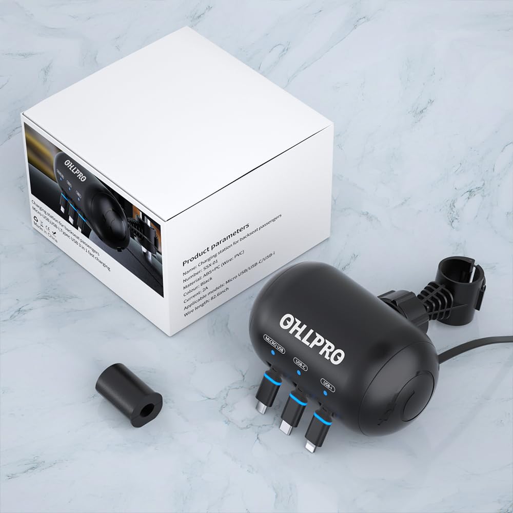 OHLPRO Multi Car Retractable Backseat 3 in 1 Car Charging - OHLPRO Official Imagery - 8