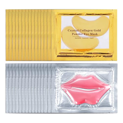 CAHIUYOA 30PCS Lip Mask and Under Eye Masks Set,Pink Lip Mask - Product Imagery