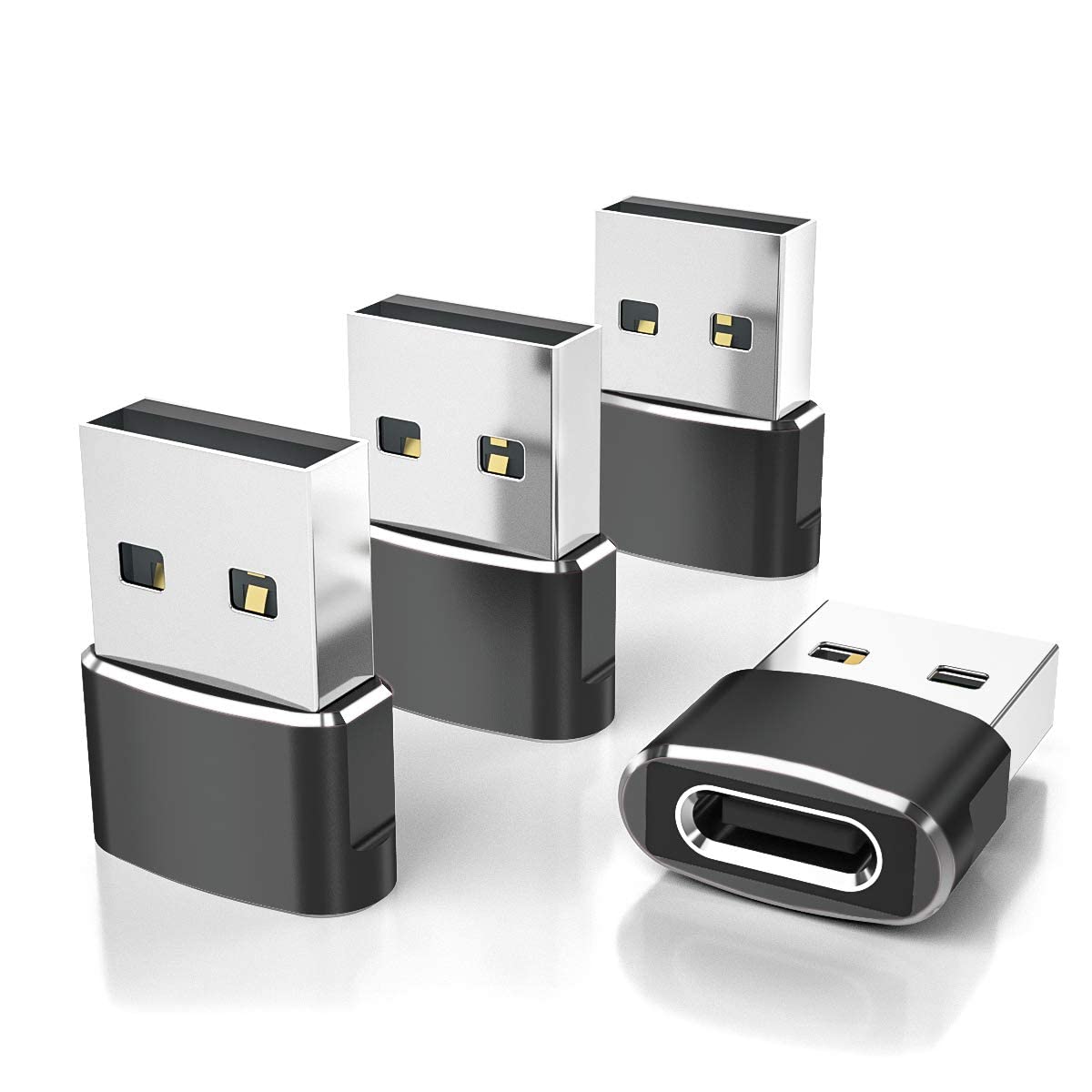 Elebase USB to USB C Adapter for iPhone 17 4Pack,USBC Car Charger by Elebase - Angle View 1