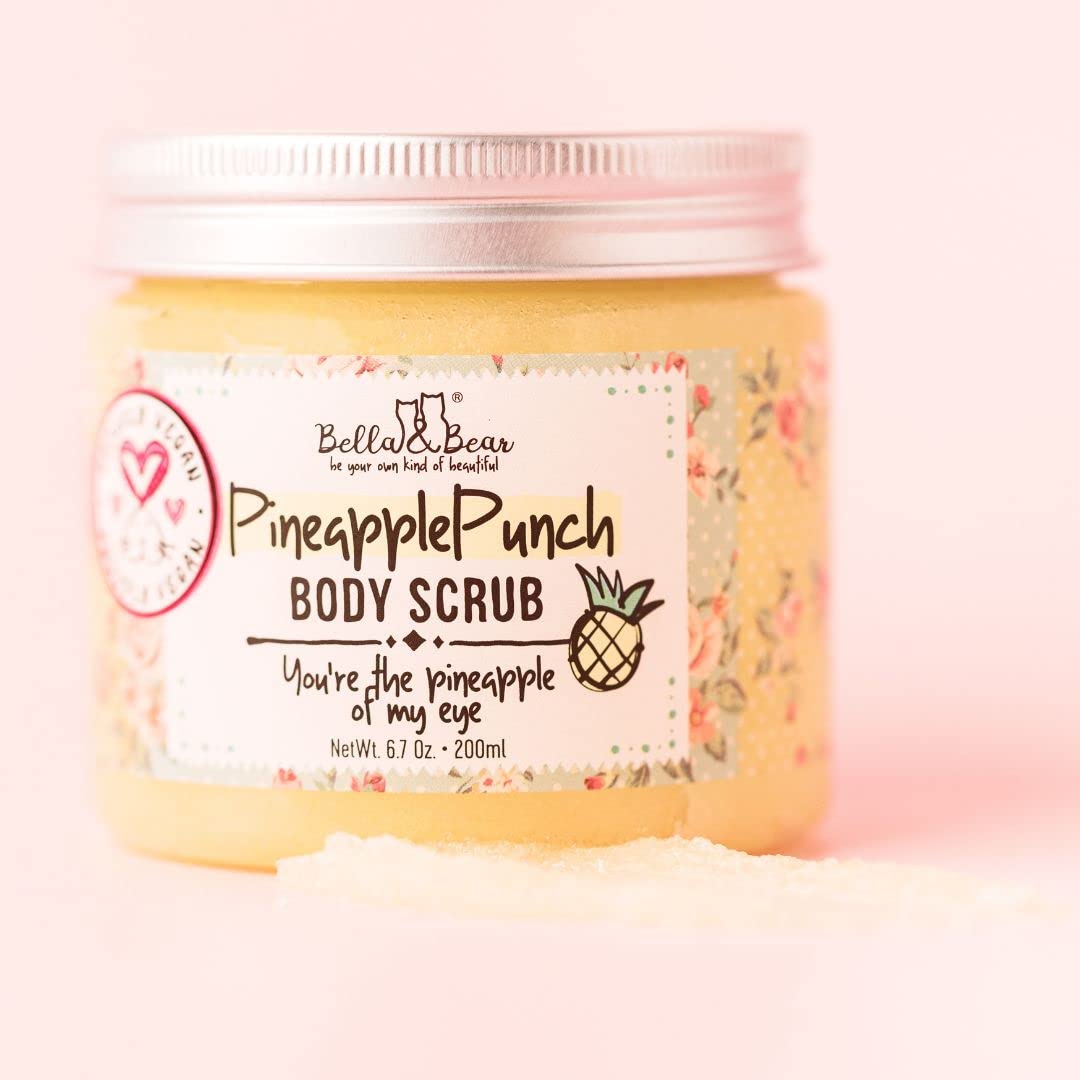 Bella and Bear Bella & Bear Pineapple Body Scrub Exfoliator – Vegan Sugar - Bella and Bear Official Product View 7