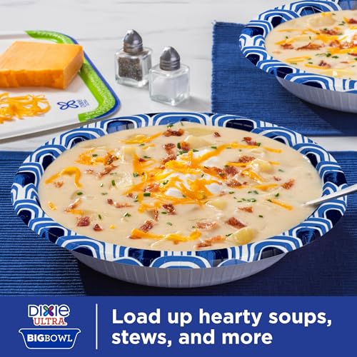 Dixie Ultra Large Paper Bowls, 34 oz Disposable Bowls, 34 Count - Product Imagery