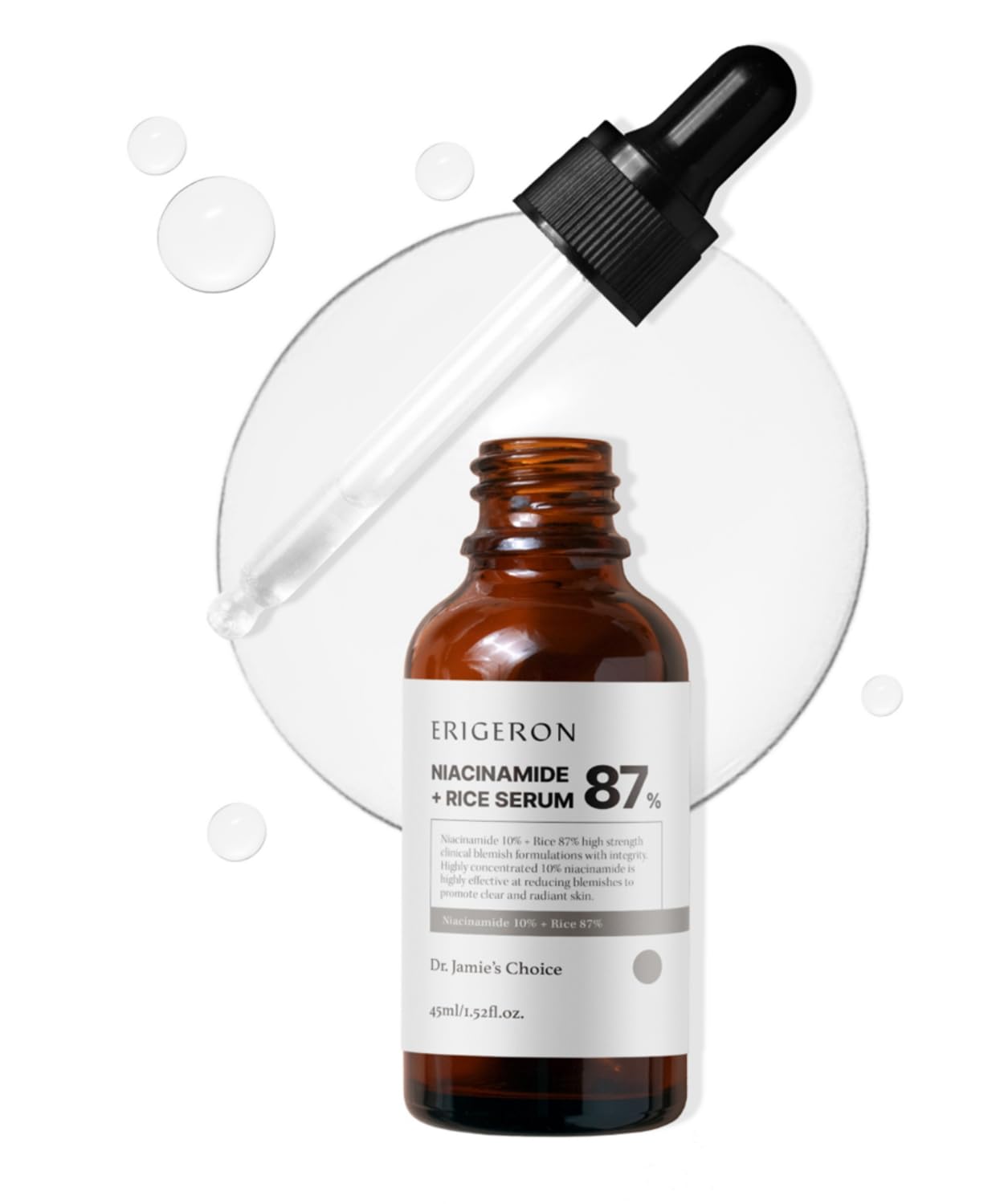 Rice Serum 87% with 10% Niacinamide – Korean Skincare for Pores, - erigeron