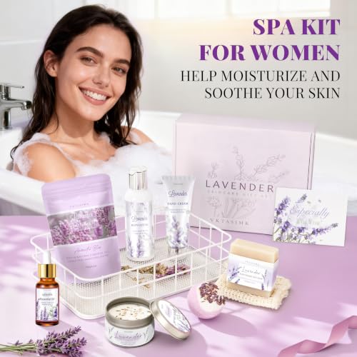 Gifts for Women Birthday Gift Baskets, Lavender Relaxing Home - Product Imagery