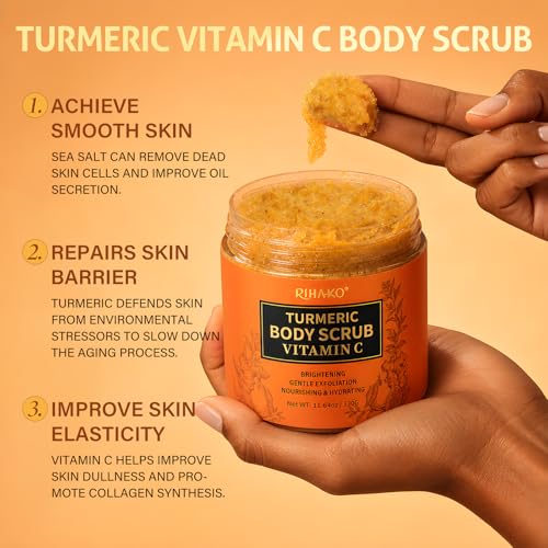 Turmeric Body Scrub, Exfoliating Body Scrub with Vitamin C, Deep - Product Imagery