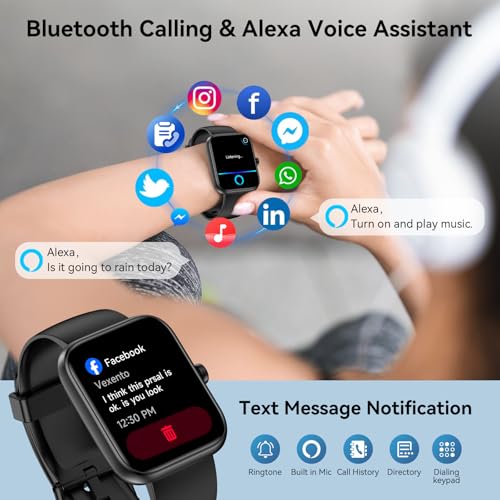 Smart Watch for Men Women with Alexa Built-in, Bluetooth - Product Imagery