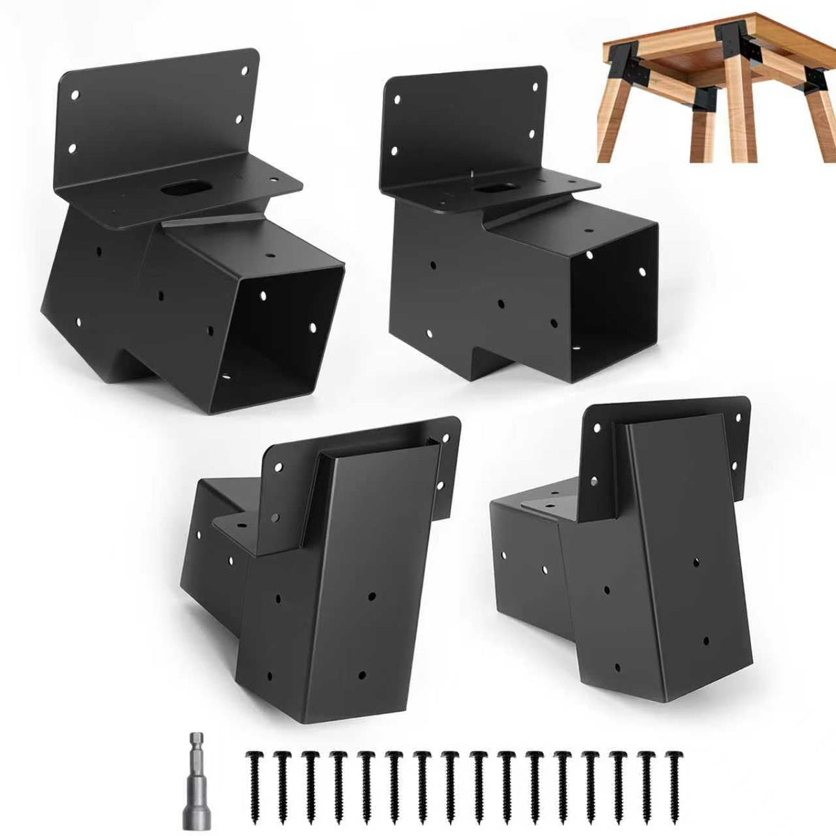 4 Pcs Deer Stand Brackets 4x4 Outdoor Angle Brackets with - TAYORY Official Imagery - 1