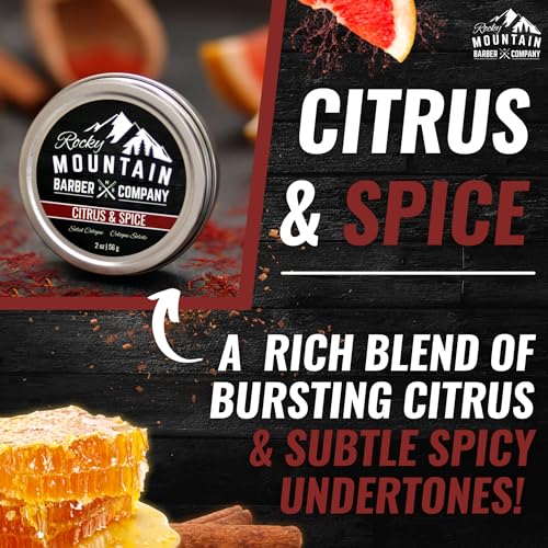 Rocky Mountain Barber Company Citrus and Spice Solid Cologne for - Product Imagery