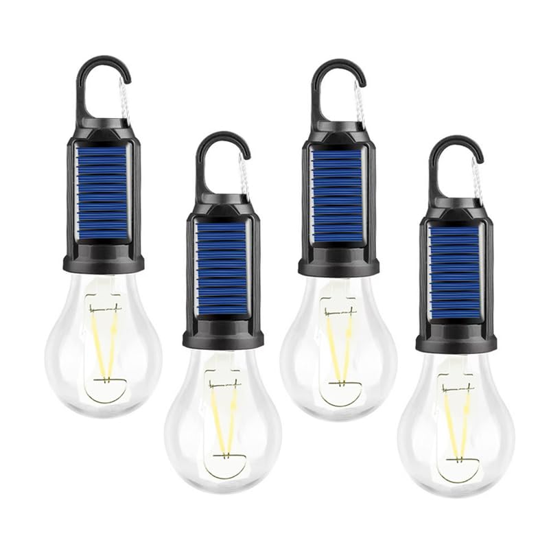 4 Pack Warm Solar Camping Lights LED Bulb Lanterns USB - MuMuLZRer Official Imagery - 1