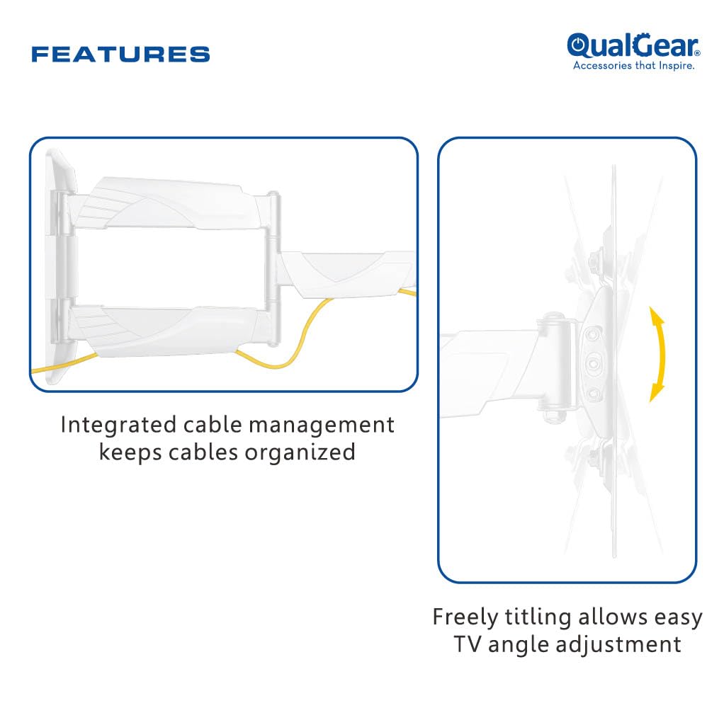 QualGear Qg TM 005 WHT 23 Inch to 42 Inch Premium Quality - QualGear Official Imagery - 5