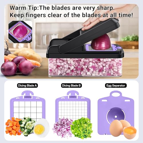 15-in-1 Vegetable Chopper with 10 Blades, Food Veggie Cutter, - Product Imagery