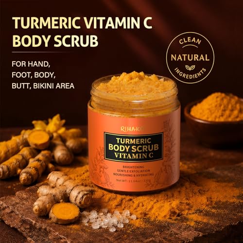 Turmeric Body Scrub, Exfoliating Body Scrub with Vitamin C, Deep - Product Imagery