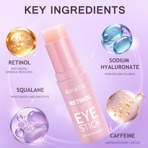 Retinol Eye Cream Balm Stick, Under Eye Cream with Caffeine & - Product Imagery
