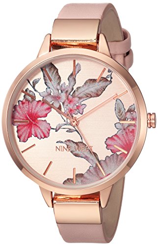 Nine West Women's Floral Dial Smooth Strap Watch - Product Imagery