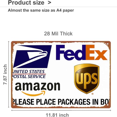 8x12 Inch Aluminum Sign, Please Place Packages Here Delivery - Product Imagery
