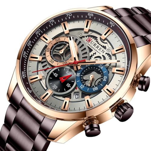 FANMIS Mens Luxury Watches Business Chronograph Dress Stainless - Product Imagery
