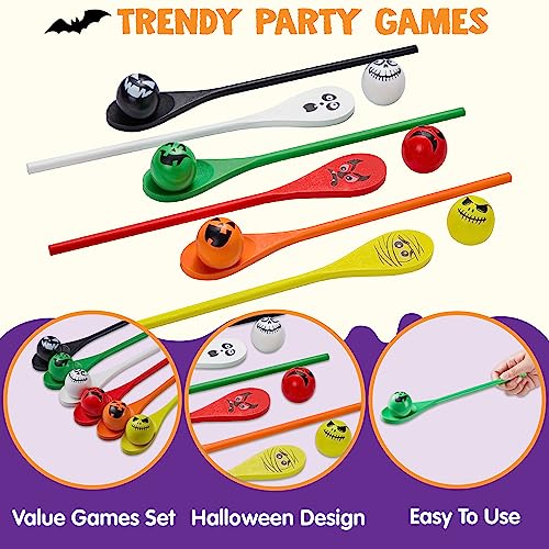 JOYIN 6 Pcs Halloween Egg and Spoon Race Game Set; Eyeballs and - Product Imagery