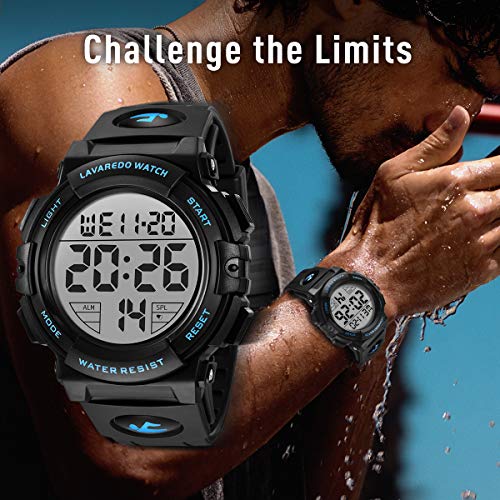 L LAVAREDO Mens Digital Watch Sports Military Watches Waterproof - Product Imagery