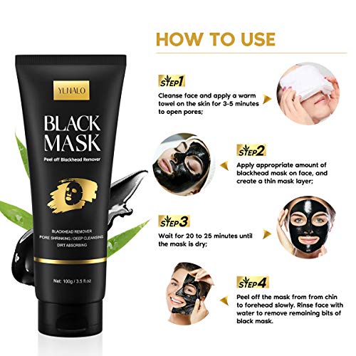 YLNALO Blackhead Remover Mask Kit, Charcoal Peel Off Facial Mask - Product Imagery