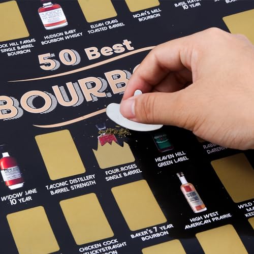 EIHFHIE Top 50 Bourbon Bucket List Scratch Off Poster (12x18 In) - Product Imagery