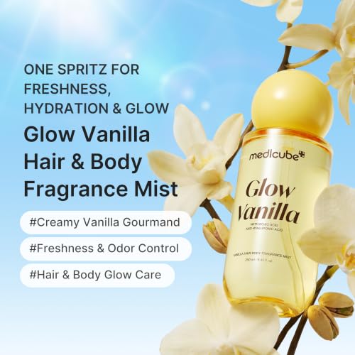 medicube Glow Vanilla Hair & Body Fragrance Mist, 3.38 fl. oz. - Product Imagery