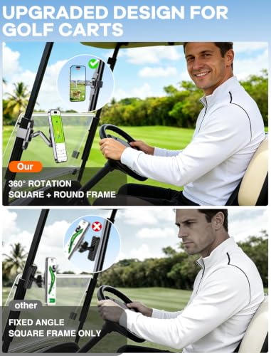 Magnetic Golf Cart Phone Holder, Dual Magnet Mount for EZGO Club - Product Imagery