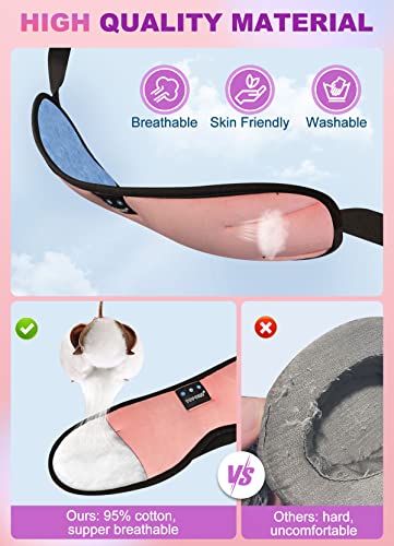 TOPOINT Sleep Mask Headphones Bluetooth 5.2 Wireless, Blackout - Product Imagery