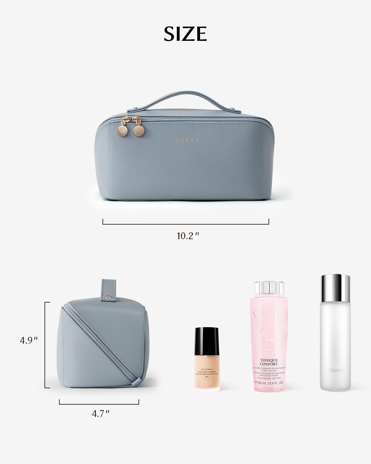 EACHY Travel Makeup Bag for Women Flat Open Cosmetic Bag - EACHY Official Imagery - 5