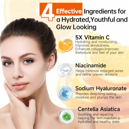 Vitamin C & Niacinamide Skincare Set, 6-Piece Face Care Kit with - Product Imagery