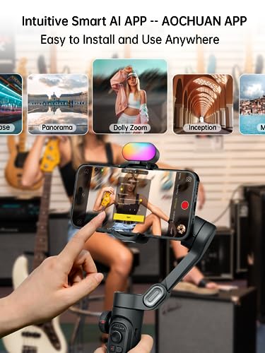 AOCHUAN Gimbal Stabilizer for Smartphone w/Gesture Control, XE - Product Imagery