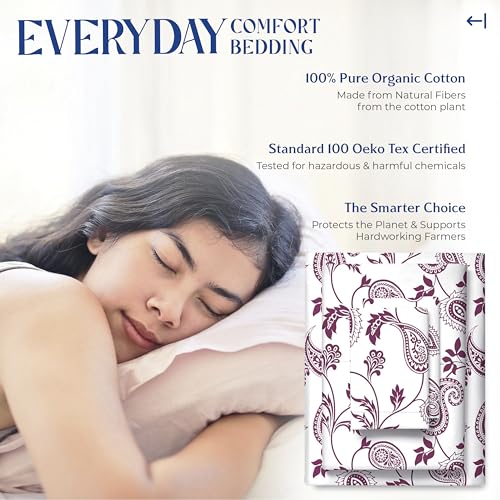 Mayfair Linen 100% Organic Cotton Printed Sheets Twin XL Size - - Product Imagery