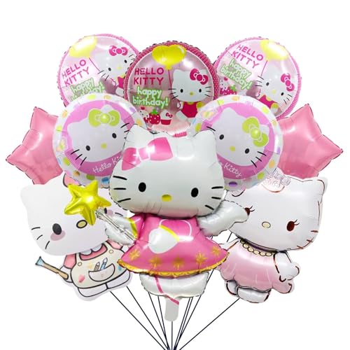 10 Pcs - Kitty Birthday Decorations | Cute Pink Party Supplies - Product Imagery