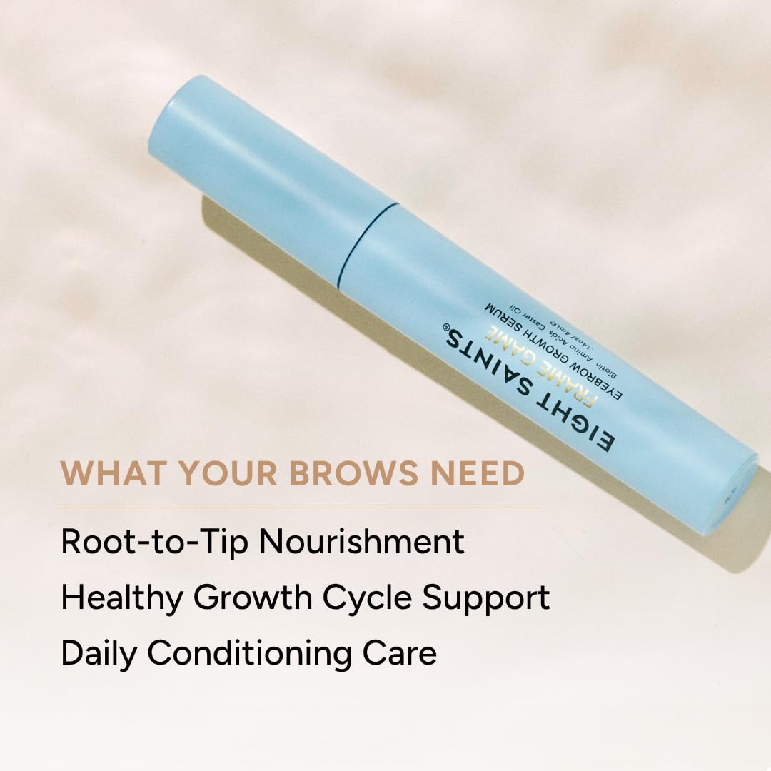 Eight Saints Frame Game Eyebrow Growth Serum for Thicker, Fuller Brows, with Biotin, Amino Acids, and Castor Oil, Brow E