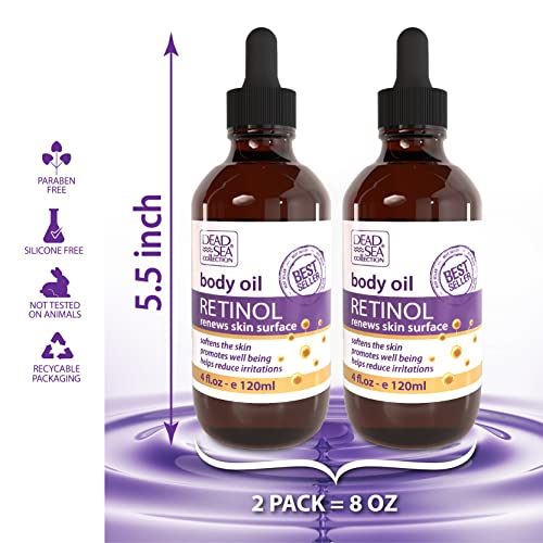 Dead Sea Collection Body Oil for Dry Skin - Retinol & Vitamin E, - Product Imagery