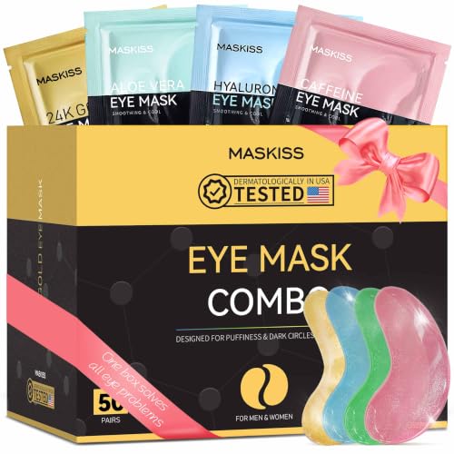 Maskiss Under Eye Patches(50 Pairs), 24K Gold, Caffeine, - Product Imagery
