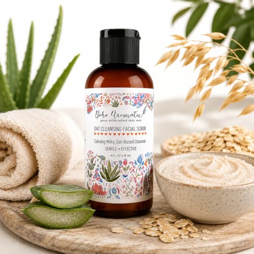 Exfoliating Face Scrub for Dry & Sensitive Skin – Gentle Oatmeal - Product Imagery