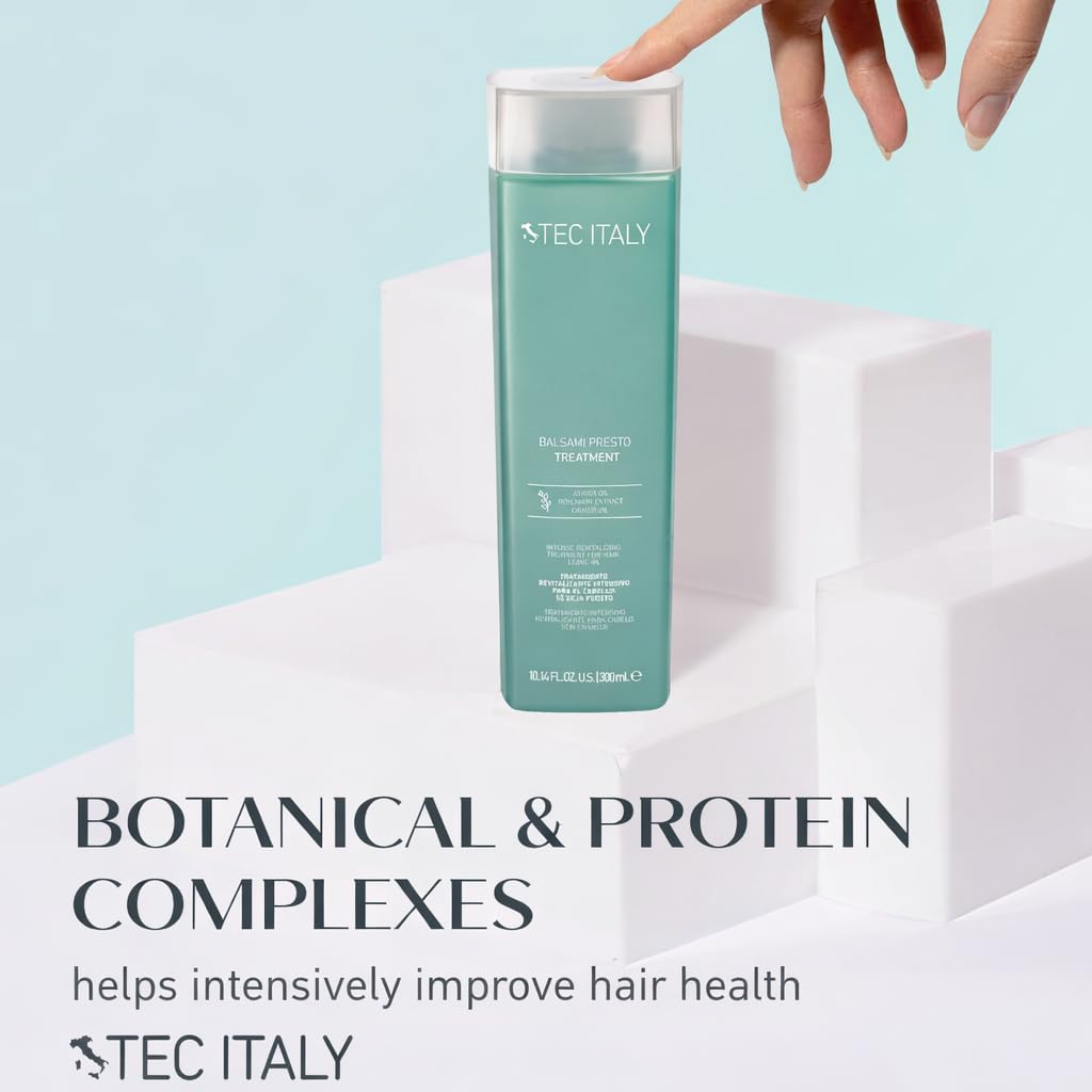 Tec Italy Balsami Presto Treatment for All Hair Types, Hydrating Formula Adds Shine, Improves Manageability, Frizz Control, Softness & Smooth Finish, Professional Leave-In Hair Care, 10.14 fl oz