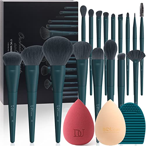 DUcare Makeup Brushes Set 17 Pcs with Brush Cleaning Mat and - DUcare Official Imagery - 1