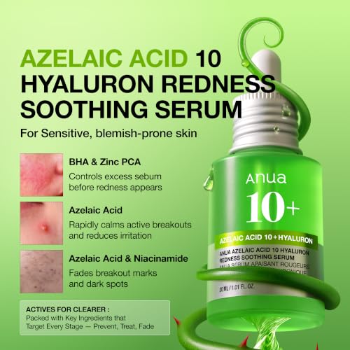 Anua Azelaic Acid 10 Hyaluron Redness Soothing Serum, 1.01 fl... - Product Imagery