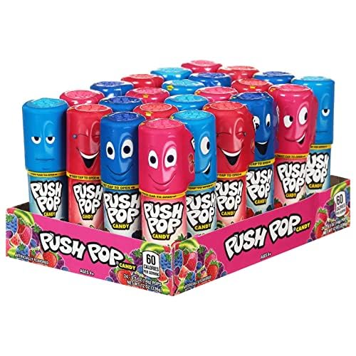 Push Pop Candy Lollipops - Individually Wrapped Variety Candy - Product Imagery