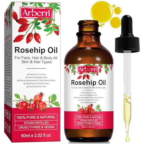 A r b c r n Rosehip Oil for Face,100% Pure Rosehip Seed Oil Cold Pressed - A r b c r n Official Product View 1
