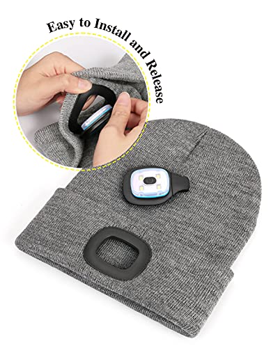 MELASA Unisex Beanie with The Light Hands Free Winter Beanie - Product Imagery