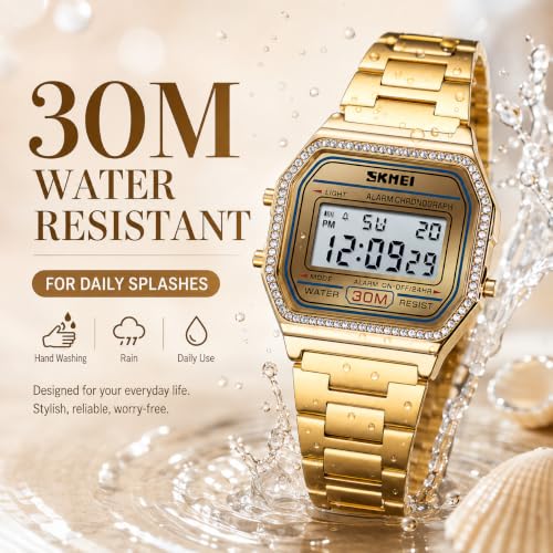 MASTOP Women's Classic Simple Petite Electronic Quartz Watch - Product Imagery